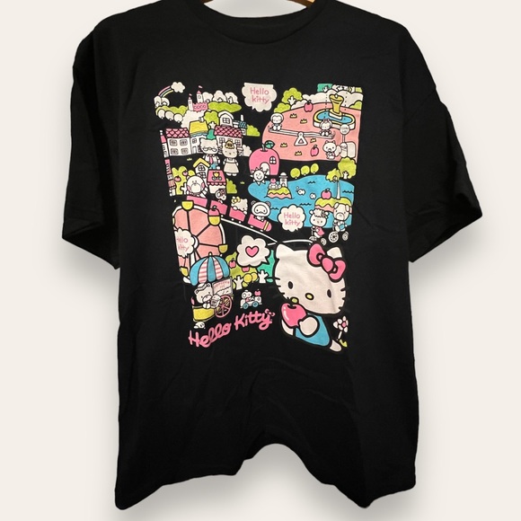 Hello Kitty And Friends Graphic Short Sleeve Tee Carnival Black XL NEW - Picture 1 of 3